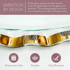 Annieglass Ruffle 8.25 x 6.5 Inch Dip Bowl with 24k Gold, Timeless Glass Tableware for all Occasions, Made in the USA