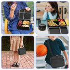 Kids Bento Lunch Box with Thermos, Leakproof Toddler Bento Box with 9 OZ Insulated Food Jar, Lunch Bag & Utensils 3 or 4 Compartment Container for School Girls Boys