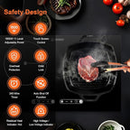 Dual Coil Design of 2 Burner Cooker, 1800W Electric Ceramic Hot Plate for Cooking, Infrared Double Burner Portable Countertop or 24inch Built-in Cooktop Radiant Stove Top, Compatible with All Cookware