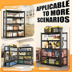 63" H Garage Shelving, Heavy Duty Storage Shelves, Garage Storage Shelves, Adjustable 5 Tier Metal Shelving Unit, Utility Shelves for Warehouse Backyard, 63" H×31.5" W×16" D