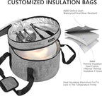 12 Inch Cake Carrier with Lid & Handle BPA-Free Cake Transport Container, Includes Insulated Bag, Cupcake & Pie Holders for Secure Dessert Delivery (Fits 7" Tall Cakes) (Grey)