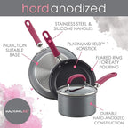 Rachael Ray Create Delicious Deep Hard Anodized Nonstick Frying Pan / Fry Pan / Hard Anodized Skillet - 10.25 Inch, Gray