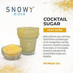 Snowy River Gold, Cocktail & Margarita Sugar Rimmer - Vibrant Color Glass Rimming Sugar with Medium Crystal Texture - 8oz