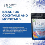 Snowy River Americas, Cocktail & Margarita Sugar Rimmer - Vibrant Naturally Colored Sugar for Cocktail Rimming, Baking & Decorating, Medium Crystal - 4oz