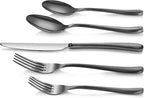 Artaste Rain II Forged 18/10 Stainless Steel (Black (Service for 4), (Flatware 20-Piece Set))