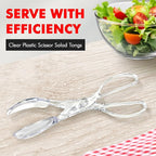 Chef Craft Premium Salad Scissor Tongs, 11.25 inch, Clear