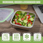 4 Pack Sandwich Containers, 40oz Stainless Steel Sandwich Box with Airtight Lids, Reusable Metal Meal Prep Lunch Boxes, BPA-Free, Dishwasher Safe, Large Capacity Food Storage Containers (Black)