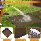 Anze Under Grill Mat for Outdoor Grill, 38x65 Inch Anti-Slip BBQ Floor Mats, Easy to Clean Reusable Fireproof Grill Pad, Oil-Proof Waterproof Protector for Indoor Fireplace Pit Mat Brown