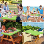 homing Rectangle Table Cloth Cover, Waterproof Polyester Elastic Fitted Tablecloth, Fits for 6 Foot Folding Tables, Washable Table Protector for Picnic, Camping, Outdoor (Lime Green, 30" x 72")