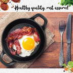 Mini Cast Iron Skillets 6.3 x 6.3 x 1.5 Inch Cast Iron Pan Small Ramekin Set Black Casserole Dish Cookware Oven Safe Mini Skillets for Kitchen Indoor Outdoor Picnic (1 Pack)
