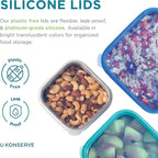 U Konserve Stainless Steel Food Storage Bento Box Container, Leak Proof Silicone Lid Dishwasher Safe - Plastic Free (30oz Blue)
