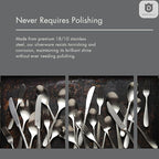 Hammered Silverware Set | Premium 18/10 Stainless Steel Flatware Service for 4 | Heavy-Duty & Dishwasher Safe | Built to Last (20-Piece, Marettimo Hammered)