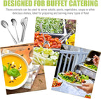 Sabary 36 Pcs Stainless Steel Serving Utensils for Buffet Parties Including 12 Serving Spoons 12 Slotted Spoons 12 Serving Tongs Large Metal Flatware Set for Tanksgiving Catering Banquet(Silver)
