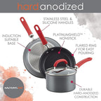 Rachael Ray Create Delicious Deep Hard Anodized Nonstick Frying Pan / Fry Pan / Hard Anodized Skillet - 12.5 Inch, Gray