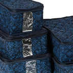 8-Piece Storage Containers Set – China, Navy, Quilted, Stackable Dish & Plate Protectors – Glass & Dinnerware Organizer Lids – Kitchen Storage for Meal, Tupperware, Glass Containers & Food Storage