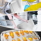 3 Set Air Fryer Basket, Air Fryer Pans and Tray for Oven with 90 PCS Parchment Papers, DEGOVIN Non-stick Stainless Steel Oven Air Fryer Basket and Tray-18.8" x 12.8" &15.7" x 11.6" & 12.8" x 8.9"