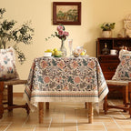 ISAENNE Designer Boho Floral Extra Long Tablecloth Rectangle,Linen Lotus Flower Pattern Colorful Table Cloth,Durable Decor Tablecloths for Dining Thanksgiving Kitchen Christmas,67"*118"-Hazel A