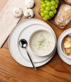 TheTerra Ceramic Dinnerware Sets for 4, 12 Pieces Handmade Reactive Glaze Plates and Bowls Set, Scratch Resistant Dish Set, Oven & Microwave & Dishwasher Safe, Star White