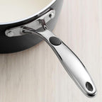 Tramontina Gourmet Ceramica Deluxe Aluminum Deep Skillet with Lid, Non Stick Frying Pan with Ceramic Interior, 11-inch, Metallic Black, Made in Italy