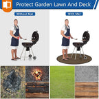 Round Under Grill Mat for Outdoor Grill, 36 Inch Anti-Slip BBQ Floor Mats, Easy to Clean Reusable Fireproof Grill Pad, Oil-Proof Waterproof Protector for Deck Fireplace Pit Mat Brown