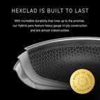 HexClad Hybrid Nonstick 8-Inch Frying Pan with Tempered Glass Lid, Stay-Cool Handle, Dishwasher-Friendly, Oven-Safe Up to 900°F, Induction Ready, Compatible with All Cooktops