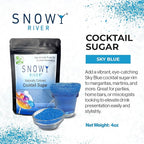 Snowy River Sky Blue, Cocktail & Margarita Sugar Rimmer - Vibrant Color Glass Rimming Sugar with Medium Crystal Texture - 4oz