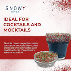 Snowy River Holiday, Cocktail & Margarita Sugar Rimmer - Vibrant Naturally Colored Sugar for Cocktail Rimming, Baking & Decorating, Medium Crystal - 16oz