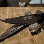 Dalstrong Chef Knife - 9.5” Scorpion Series - Exclusive Japanese V12 Ultra Steel - Black Damascus Chef Knife - Black & Red Honeycomb Resin Handle -Scorpion Kitchen Knives w/Chef Knife Sheath