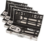 Cuisinart Deluxe Grill Tool Set, 20-Piece Grill Set, BBQ Accessories with Aluminum Case, Stainless Steel Grilling Accessories, Grilling Gifts for Men, for Dad Husband (Pack of 4)