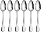 Artaste Rain 18/10 Stainless Steel (Silver (Set of 6), Grapefruit Spoon (6.35-Inch))