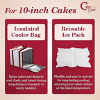 Cakebon 10-Inch Insulated Cake Bag with Ice Pack Sheets – Premium Cooling Solution for Cakes, Pastries & Cupcakes – Durable, Reusable, Moisture-Proof Design for Bakers & Food Deliveries (1-pack)