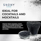 Snowy River Black, Cocktail & Margarita Sugar Rimmer - Vibrant Naturally Colored Sugar for Cocktail Rimming, Baking & Decorating, Medium Crystal - 80oz