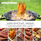 Stainless Steel Multi-Function Pastor Skewer Turkey Roasting Pan Suitable for Fried Corn Tortillas (Al Pastor), Shawarma Skewers,Chicken Leg Rack for Grill (Extra Large)