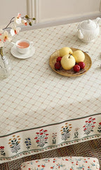 ISAENNE Designer Vintage Linen Floral Table Cloth for Rectangle Table,Fall Colorful Modern Tablecloth,Anti-Wrinkle Decor Tablecloths for Dining Thanksgiving Kitchen,55"*79"-Bertina E