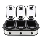 Amazon Basics Stainless Steel 3 x 2.5 Quarts Triple Slow Cooker, Brushed Stainless Steel