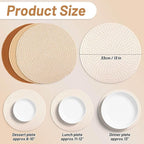 Billbotk Round Woven Placemats Set of 4, 13 Inches Kitchen Table Place Mats for Dining Table, Trivets for Hot Pots and Pans, Boho Table Setting Decor, Fall Decorations for Home