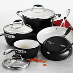 Tramontina Cookware Set Ceramic Interior 8-Piece Metallic Black, 80110/200DS