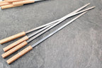 22-Inch Large Metal Barbecue Skewers,HONSHEN Heavy Stainless Steel 3/8 Inch Wide Blade with Hardwood Handle Long Flat BBQ Skewers for Grilling Meat,Chicken,Shrimp,Vegetables-Set of 12 (22 INCH)