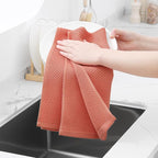 Homaxy 100% Cotton Waffle Weave Kitchen Dish Towels, Ultra Soft Absorbent Quick Drying Cleaning Towel, 13 x 28 Inches, 12-Pack, Coral