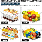 12 PACK Multi-Use Clear Plastic Storage Bins for Organizing w/ Labels - Home, Kitchen, Pantry, Bathroom, Office, Cabinet Shelf Organizer Bins - SOHO Collection, RV, Fridge Organization Containers -XL