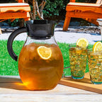 Primula The Big Iced Tea Maker and Infuser, Plastic Beverage Pitcher with Leak Proof, Airtight Lid, Fine Mesh Reusable Filter, Made without BPA, Dishwasher Safe, Black