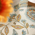 patdrea Designer French Vintage Small Square Table Cloth,Italian Floral Wrinkle Free Tablecloth,Home Table Cover Decor for Kitchen Dining,Christmas,Tea Party,Thanksgiving,55"x55"-Lysaniya