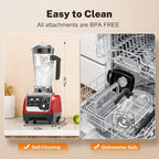 Blenders for Kitchen 1800W Powerful Smoothie Blender 70 Oz Large Capacity and BPA-Free Containers with To-Go Cup Countertop Blender for Smoothies, Ice Crushing & Frozen Drinks