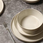 Stone Lain Claire 4-Piece Bowl Set Stoneware, Bowls, Dishwasher and Microwave Safe, Dish Set for 4, White