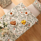 ISAENNE Designer Floral Small Square Tablecloth,French Linen Light Beige Indoor Table Cloth,Fall Wrinkle Resistant Decor Tablecloths for Dining Thanksgiving Kitchen Party,55"*55"-Flora A