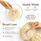 Sourdough Starter Kit with 9" Round Banneton Proofing Basket and 24oz Starter Jar - Beginner-Friendly Sourdough Bread Baking Supplies and Baking Gifts for Women, Men, and Bread Bakers
