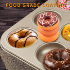 12 Cavity Donut Baking Pans Nonstick Donut Pan Carbon Steel Ring Donut Baking Tins Doughnut Pans Donut Molds Baking Pan