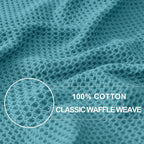 Homaxy 100% Cotton Waffle Weave Kitchen Dish Towels, Ultra Soft Absorbent Quick Drying Cleaning Towel, 13 x 28 Inches, 12-Pack,Lake Blue