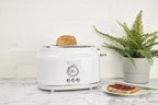 Haden Dorset 2 Slice Extra Wide Slot Toaster with Cool Touch Exterior, Removable Crumb Tray, and 6 Variable Browning Control, Ivory