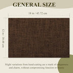 KXN Placemats Set of 6, Dual-Layer Thickened Faux Linen Table Mats, Heat Resistant & Wrinkle-Free, Machine Washable Cloth Place Mats for Kitchen Dining Indoor Outdoor (Brown)